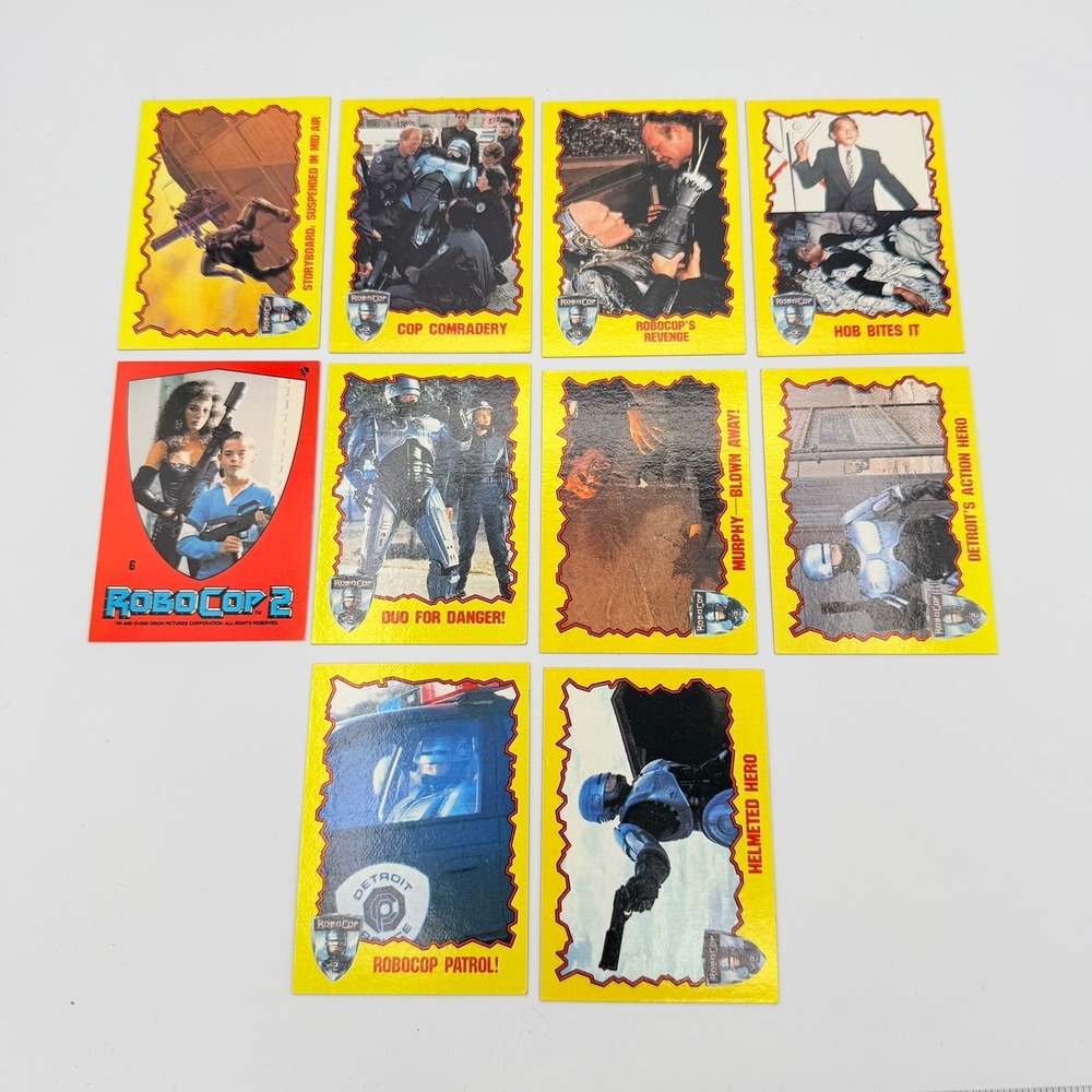 Topps RoboCop 2 Trading Cards Unisex OS Yellow Excellent 1990 Movie Lot of 10